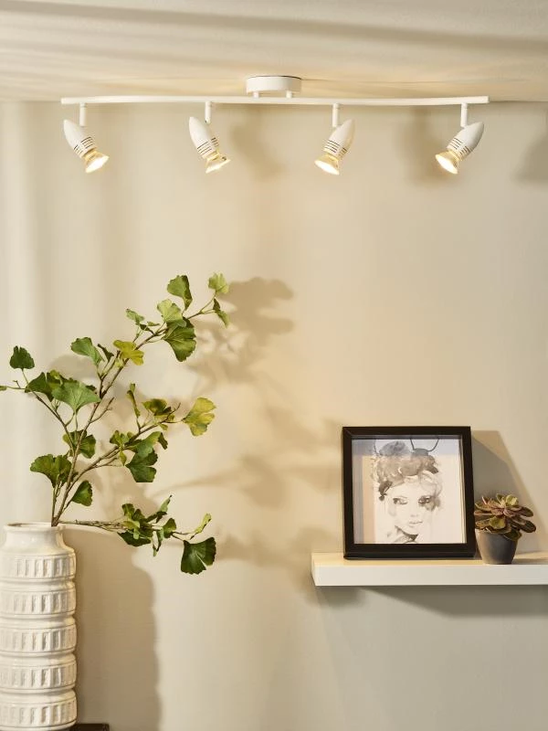 Lucide CARO-LED - Plafondspot - LED - GU10 - 4x5W 2700K - Wit - sfeer 1